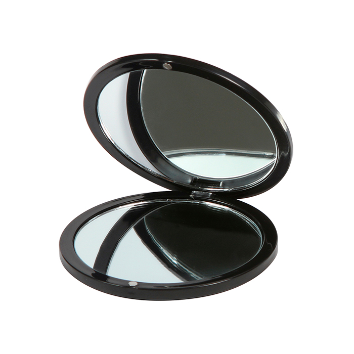BE-015, Espejo redondo doble fabricado en plástico, 7.6 cm de diámetro.