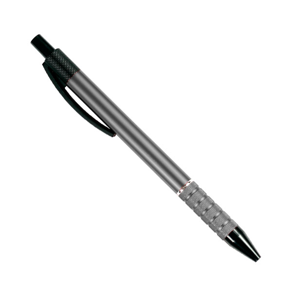 BL-096, Boligrafo metalico de aluminio con accesorios en color negro, colores de barril: azul, gris, dorado, plata, rojo y rosa