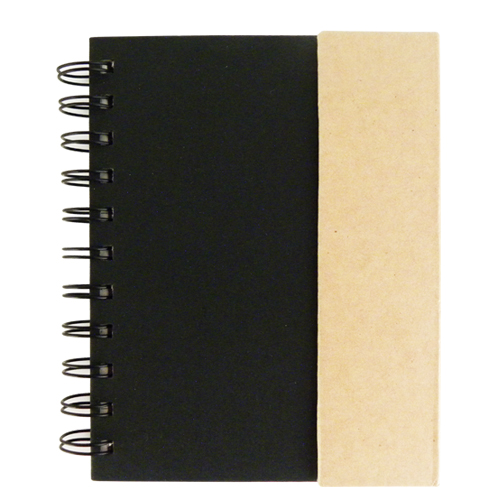 LB-010, Libreta ecologica con 60 hojas de raya, pluma tinta negra, 25 notas adhesivas y banderitas de colores (100 en 4 colores), colores: azul, rojo, negro y verde