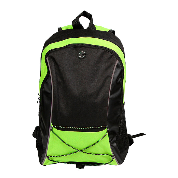TX-076, Mochila backpack melbourne fabricada en poliester con salida para audifonos colores: azul, naranja, rojo y verde