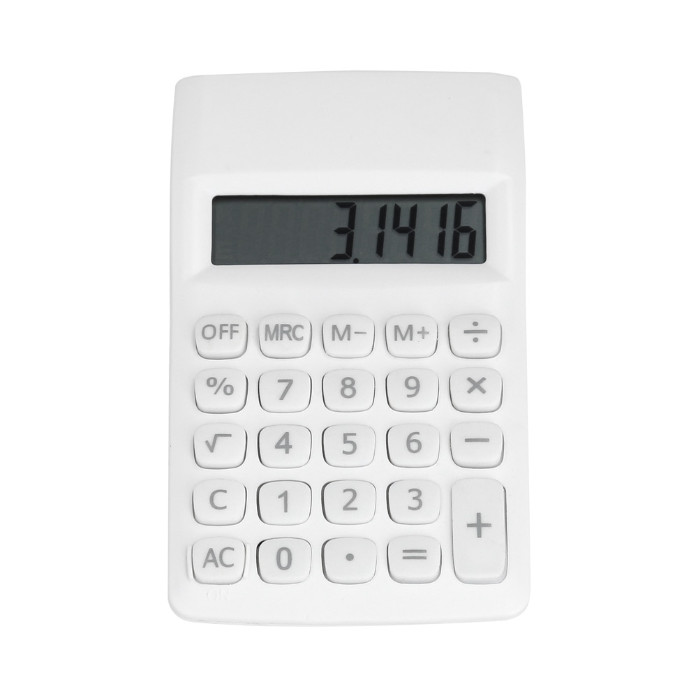 CA-007, Calculadora de 8 dígitos con botones de cuadro. Incluye baterías.
